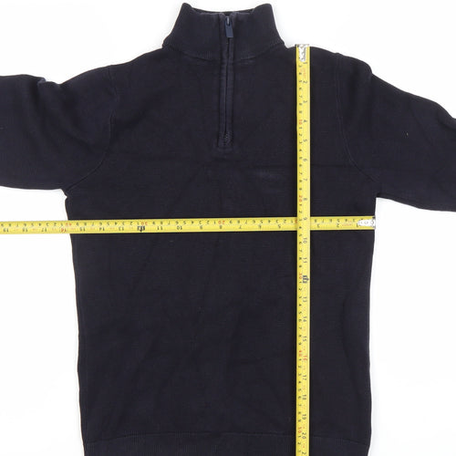 Next Boys Black Henley Half Zip Cotton Sweatshirt 13 Years