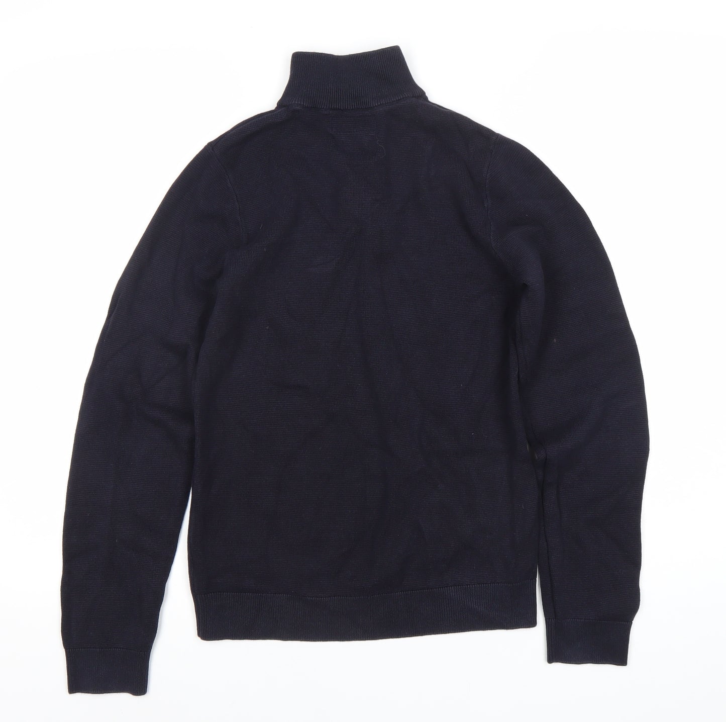 Next Boys Black Henley Half Zip Cotton Sweatshirt 13 Years
