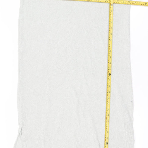 H&M Women Grey V-Neck T-Shirt Dress Size M Knee Length Casual