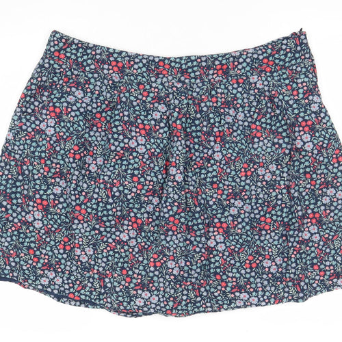 Brakeburn Womens Multicoloured Floral Cotton A-Line Skirt Size 20