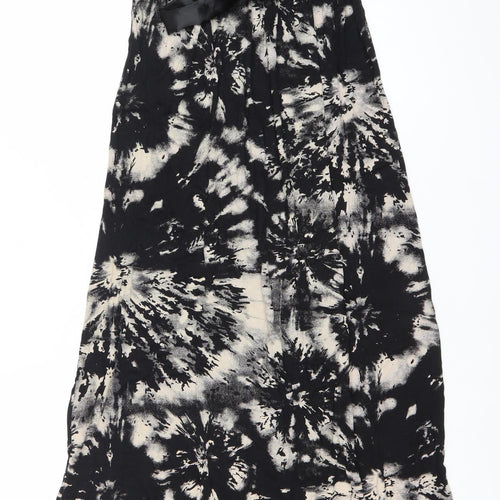 QED London Women’s Black Tie Dye Midi Strapless Dress M