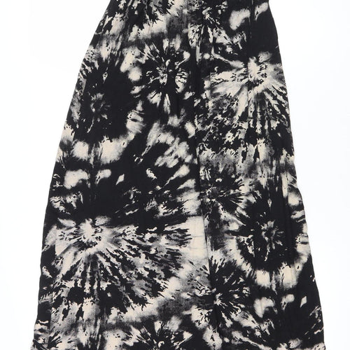 QED London Women’s Black Tie Dye Midi Strapless Dress M