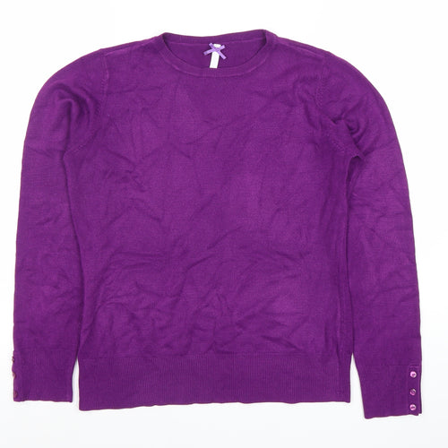 Papaya Women’s Purple Crew Neck Jumper Size 10 Long Sleeve Knit