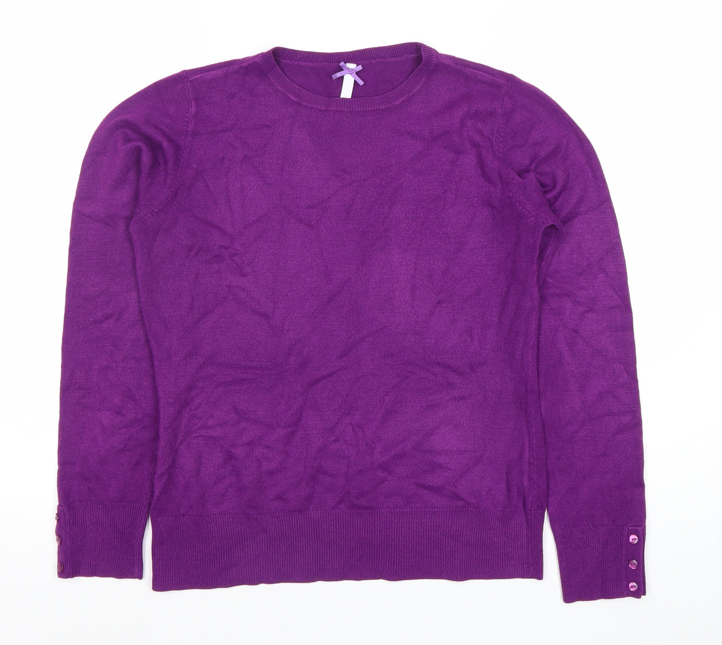 Papaya Women’s Purple Crew Neck Jumper Size 10 Long Sleeve Knit
