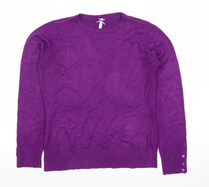 Papaya Women’s Purple Crew Neck Jumper Size 10 Long Sleeve Knit