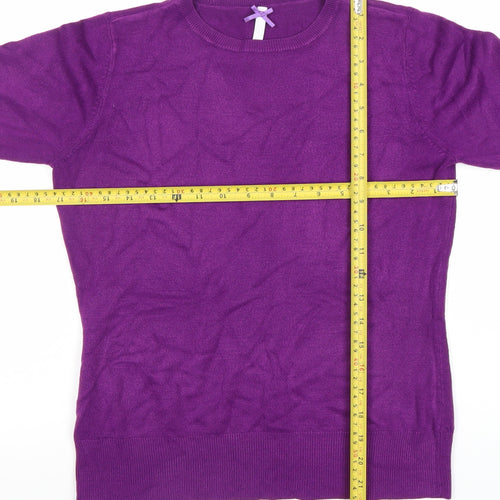 Papaya Women’s Purple Crew Neck Jumper Size 10 Long Sleeve Knit
