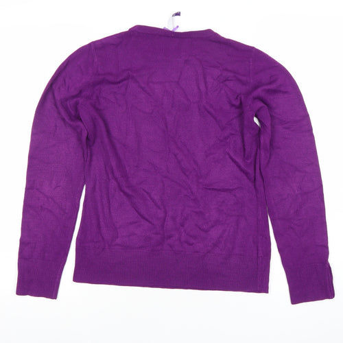Papaya Women’s Purple Crew Neck Jumper Size 10 Long Sleeve Knit