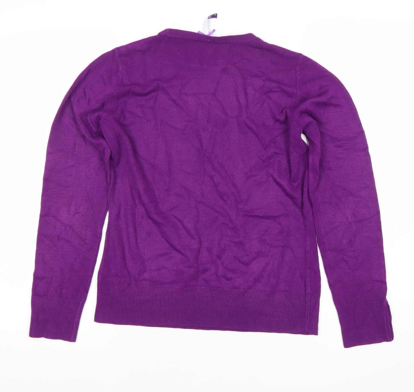 Papaya Women’s Purple Crew Neck Jumper Size 10 Long Sleeve Knit