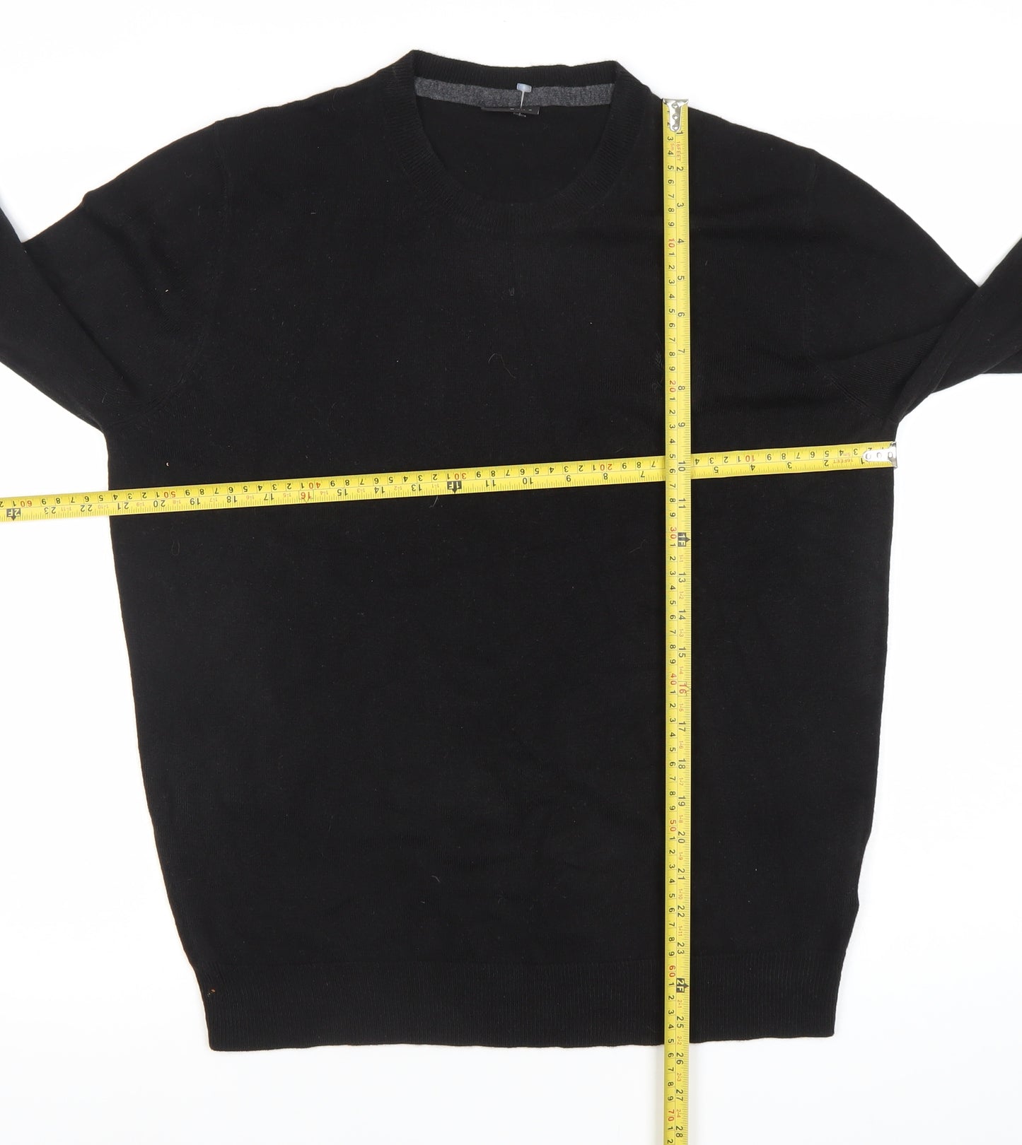 Jeff Banks Men’s Black Medium Pullover Jumper Knit Crew Neck