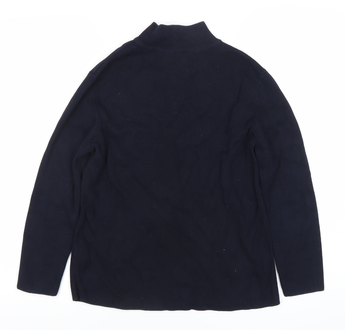 Zara Boys Blue Cotton Knit Half Zip Sweatshirt Jumper 10 Years