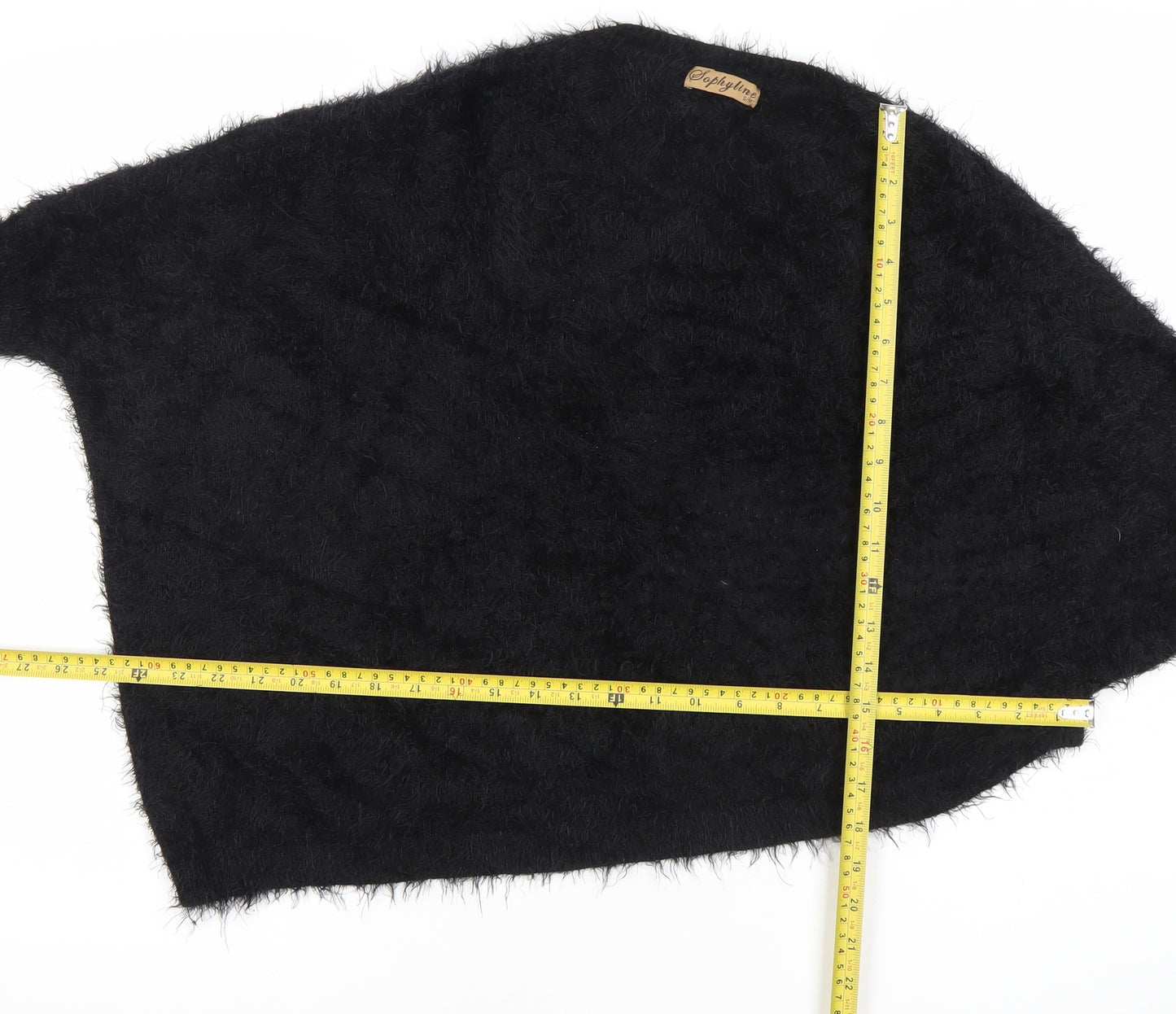 Sophylline Women’s Black Shrug Jumper Knit S 3/4 Sleeve Dolman