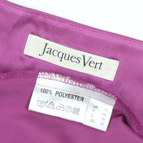 Jacques Vert Women's Pink Size 12 Satin Blouse Scoop Neck