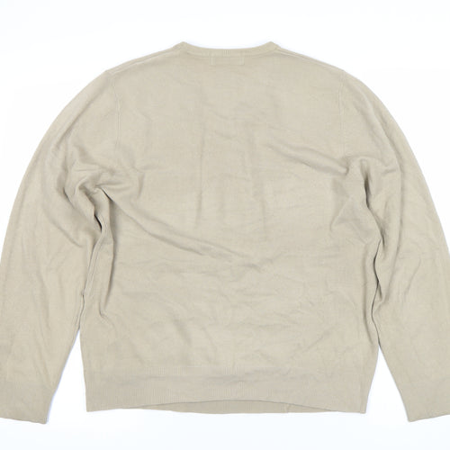 Marks and Spencer Men’s Beige V-Neck Pullover Jumper M