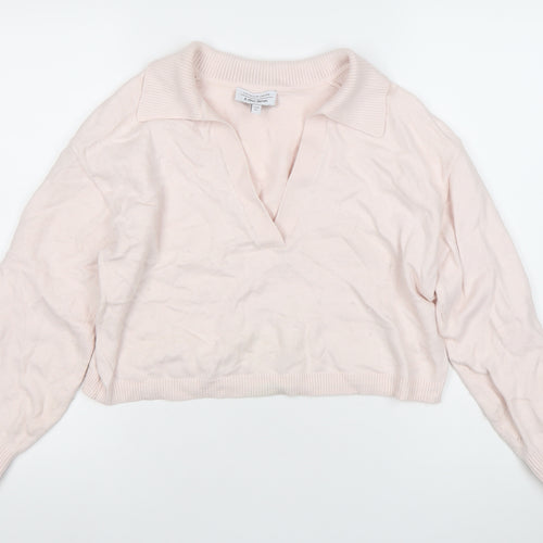 Patron Saints Women’s Pink XS Collared V-Neck Pullover Jumper