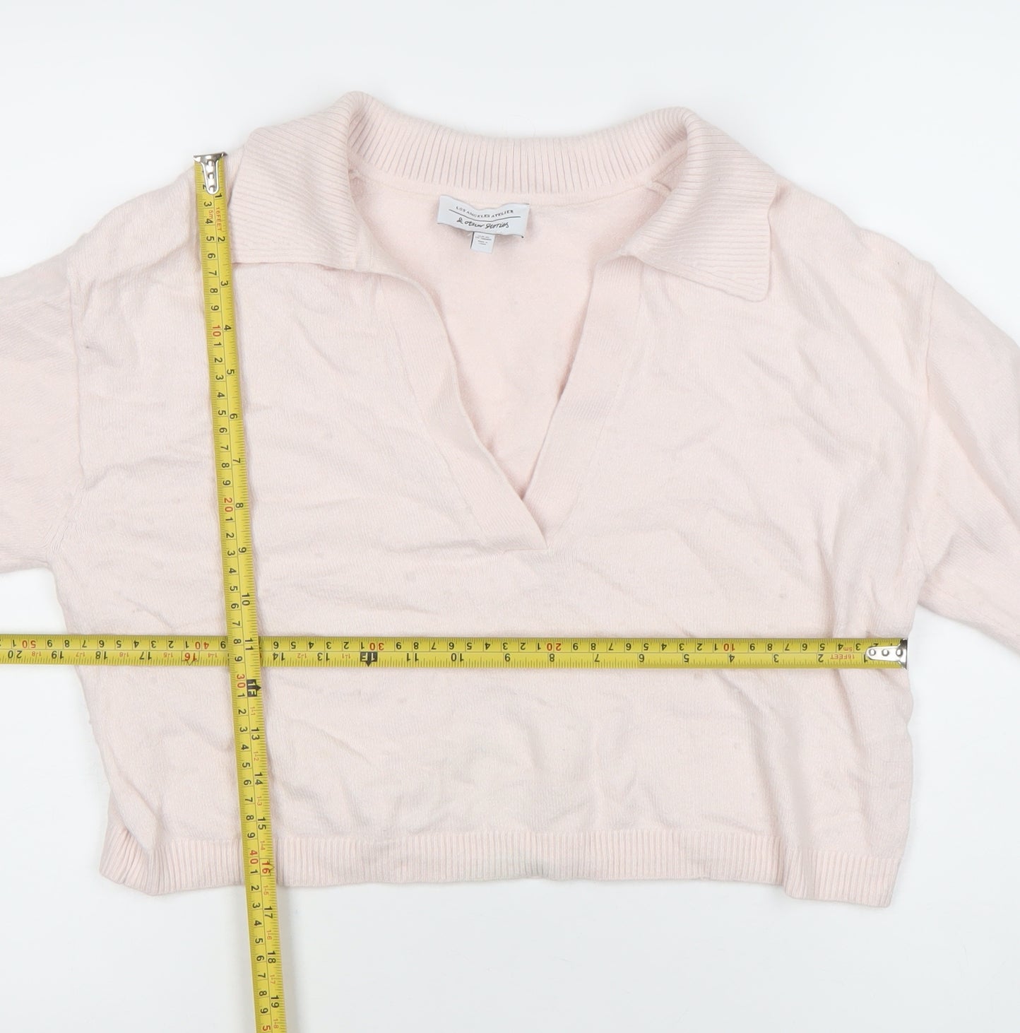 Patron Saints Women’s Pink XS Collared V-Neck Pullover Jumper