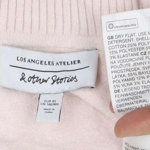 Patron Saints Women’s Pink XS Collared V-Neck Pullover Jumper