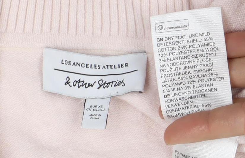 Patron Saints Women’s Pink XS Collared V-Neck Pullover Jumper