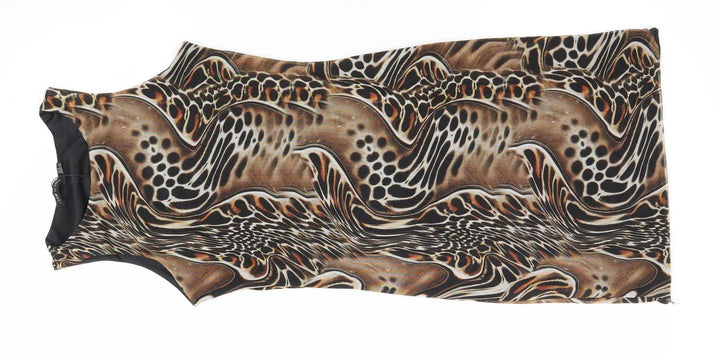 I Saw It First Womens Brown Animal Print Bodycon Dress Size 8