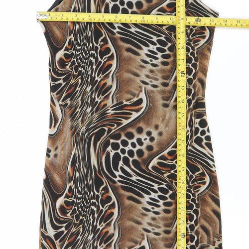 I Saw It First Womens Brown Animal Print Bodycon Dress Size 8