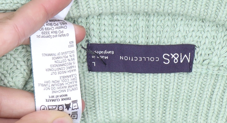 Marks and Spencer Women’s Green L Crew Neck Knit Jumper