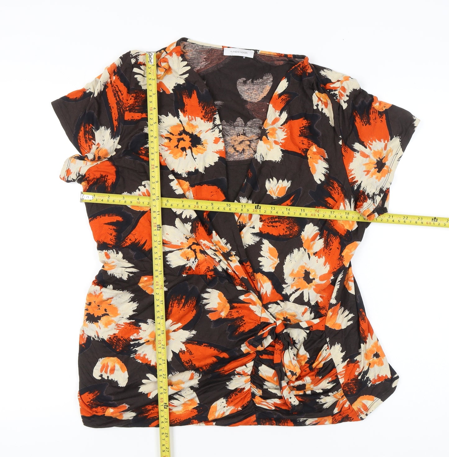 Windsmoor Women's Multicoloured XL Floral Wrap Blouse Top