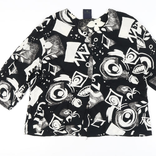 Your Sixth Sense Women’s Black Geometric Art Blouse Size 18