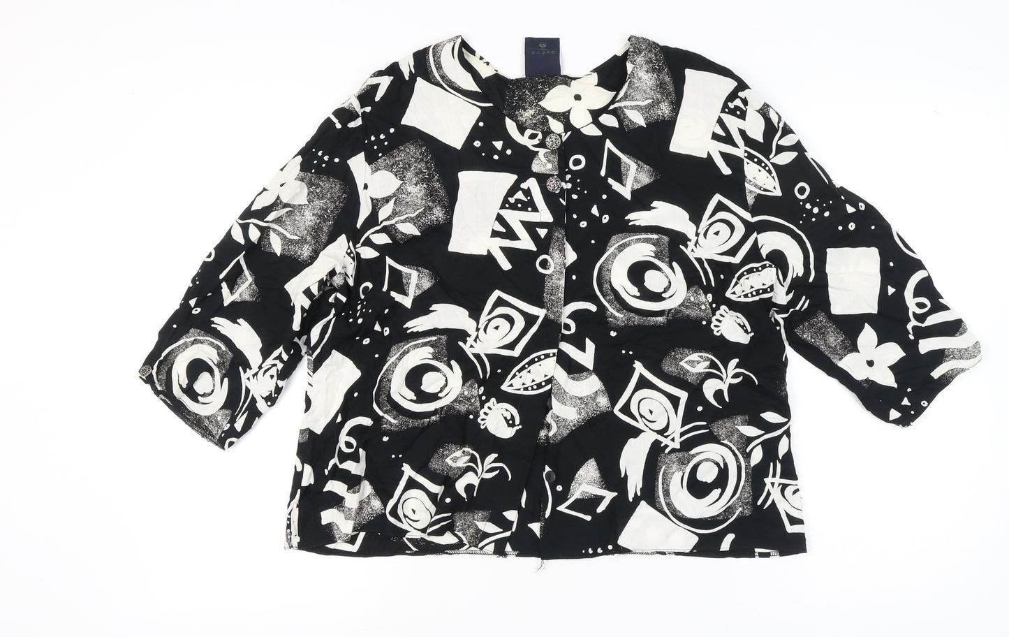 Your Sixth Sense Women’s Black Geometric Art Blouse Size 18
