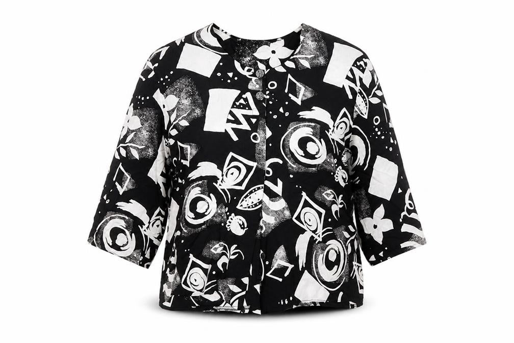 Your Sixth Sense Women’s Black Geometric Art Blouse Size 18
