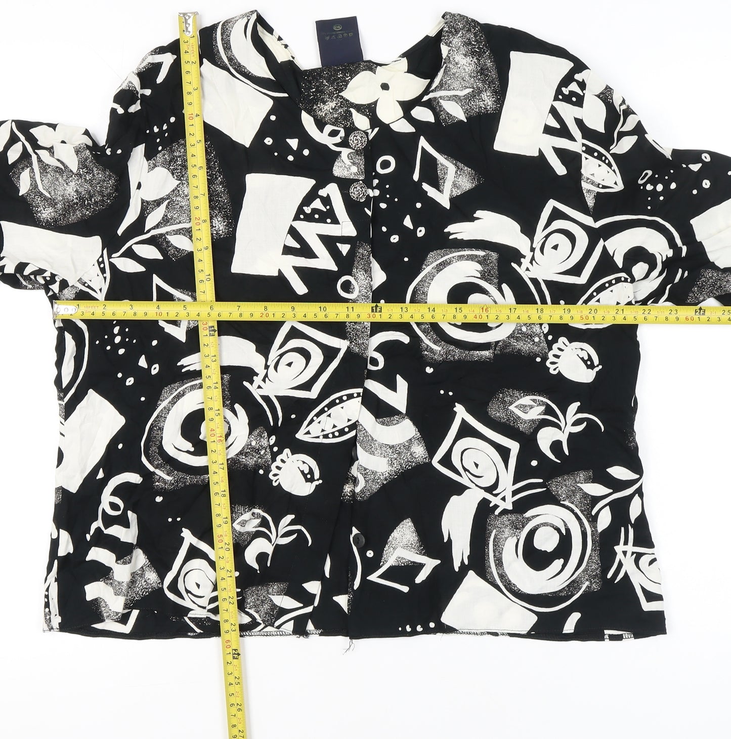 Your Sixth Sense Women’s Black Geometric Art Blouse Size 18