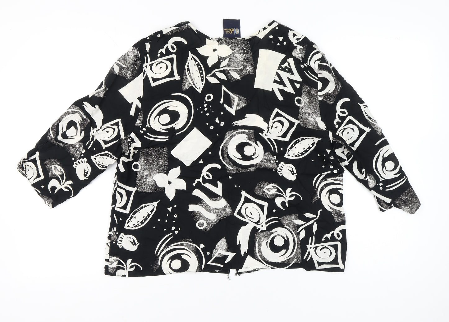 Your Sixth Sense Women’s Black Geometric Art Blouse Size 18