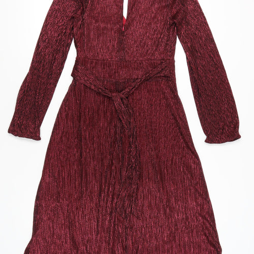 Début Women’s Red Metallic Knee Length A-Line Dress Size 8