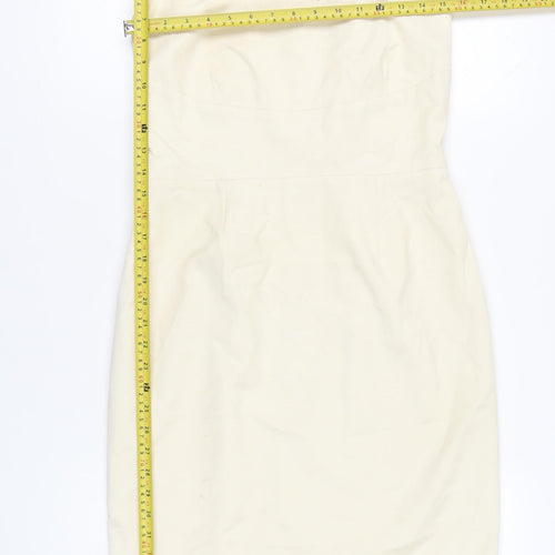 Coast Women Ivory Sheath Dress Size 12 Sleeveless Formal Wedding
