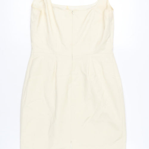 Coast Women Ivory Sheath Dress Size 12 Sleeveless Formal Wedding