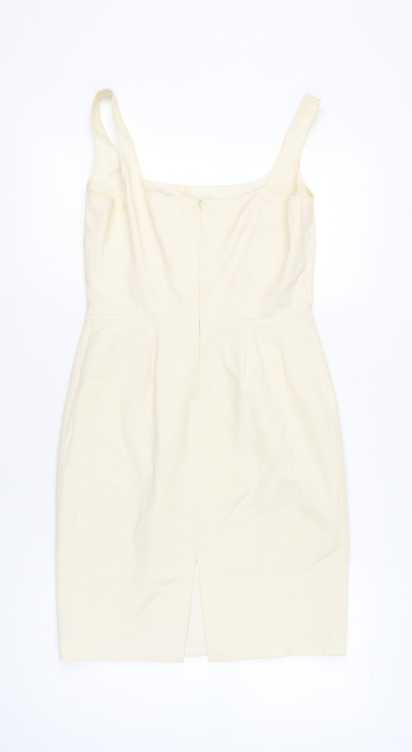 Coast Women Ivory Sheath Dress Size 12 Sleeveless Formal Wedding