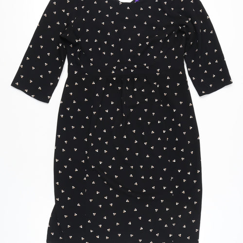 Séraphine Women Black Polka Dot Sheath Dress UK 10