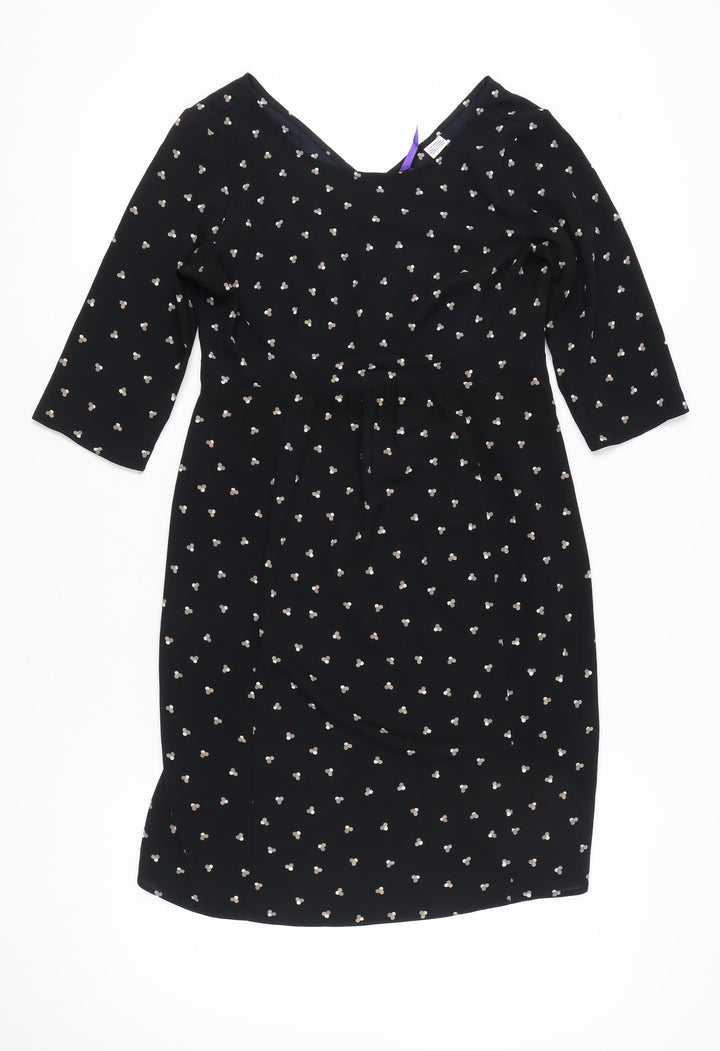 Séraphine Women Black Polka Dot Sheath Dress UK 10