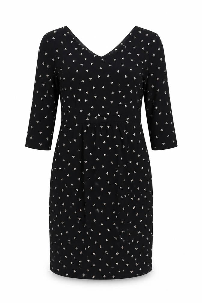 Séraphine Women Black Polka Dot Sheath Dress UK 10