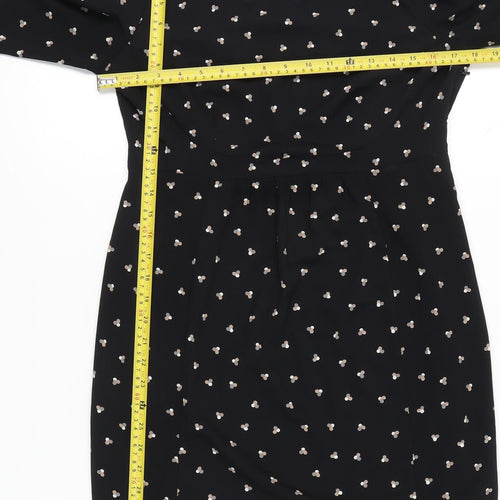 Séraphine Women Black Polka Dot Sheath Dress UK 10