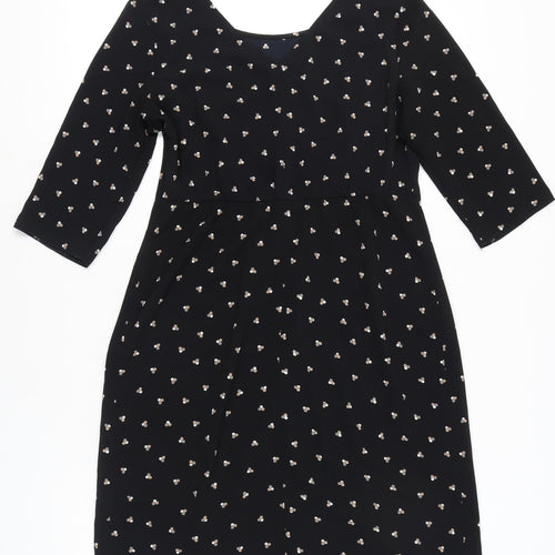 Séraphine Women Black Polka Dot Sheath Dress UK 10