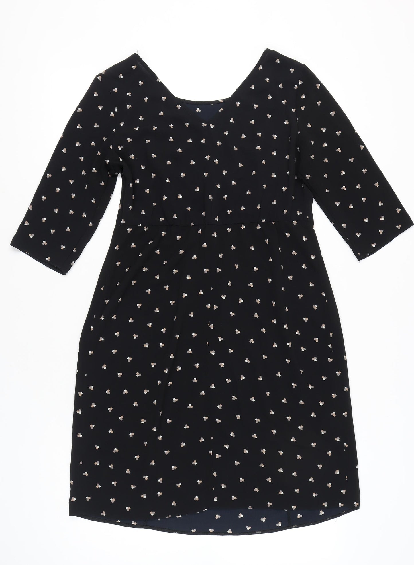 Séraphine Women Black Polka Dot Sheath Dress UK 10