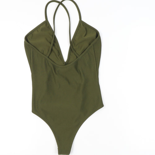 Mistress Rocks Women Green M Bodysuit One-Piece Sleeveless V-Neck