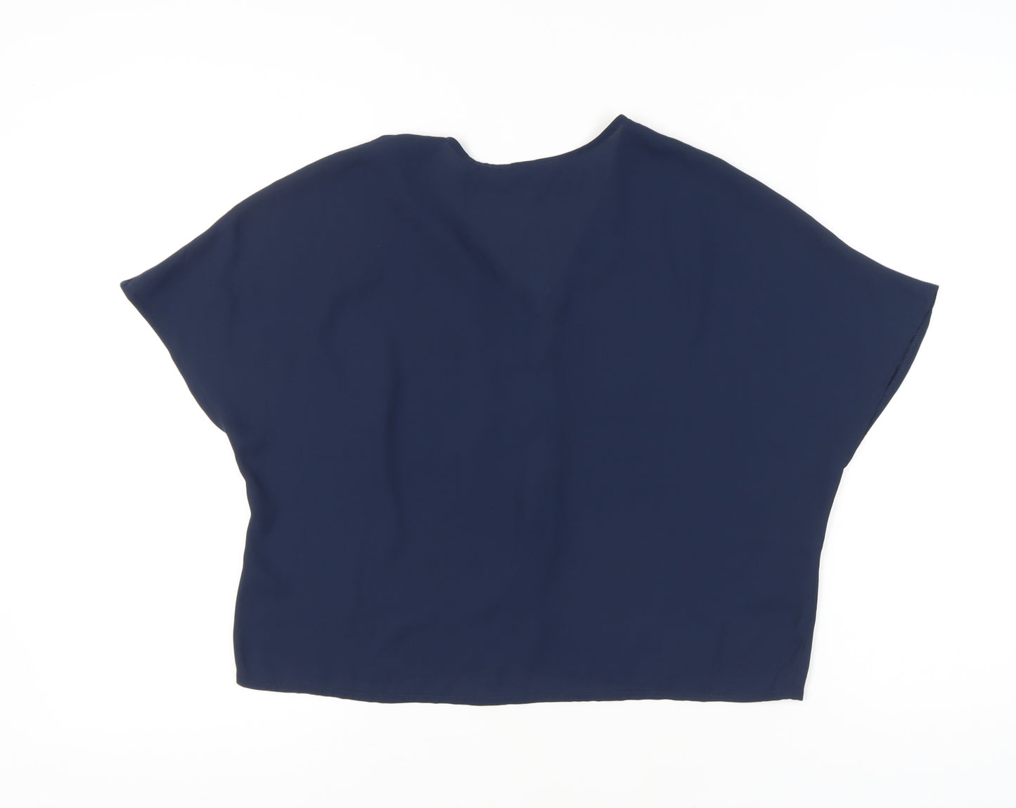 ASOS Women’s Blue Cropped V-Neck Blouse UK 4 Short Sleeve