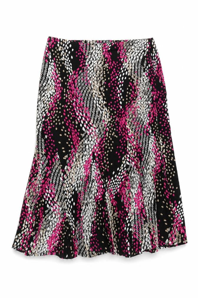 CC Petite Womens Black Pink Geometric Flare Skirt L