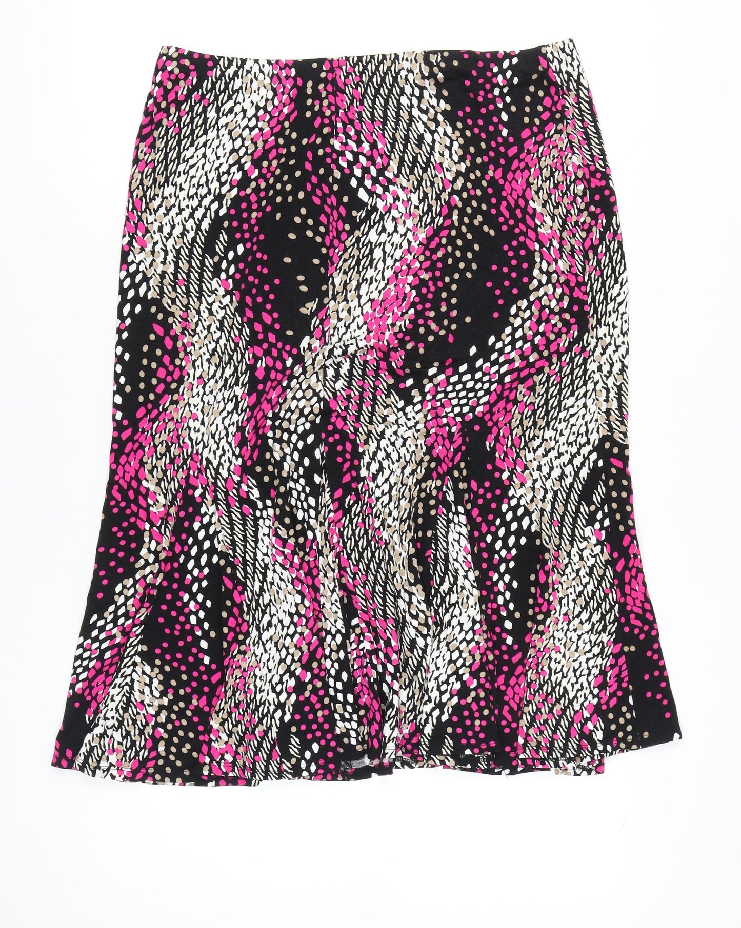 CC Petite Womens Black Pink Geometric Flare Skirt L
