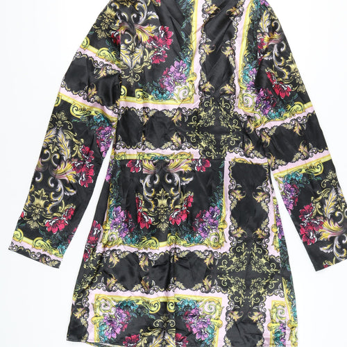 PrettyLittleThing Women’s Multicoloured Floral Wrap Mini Dress Size 14