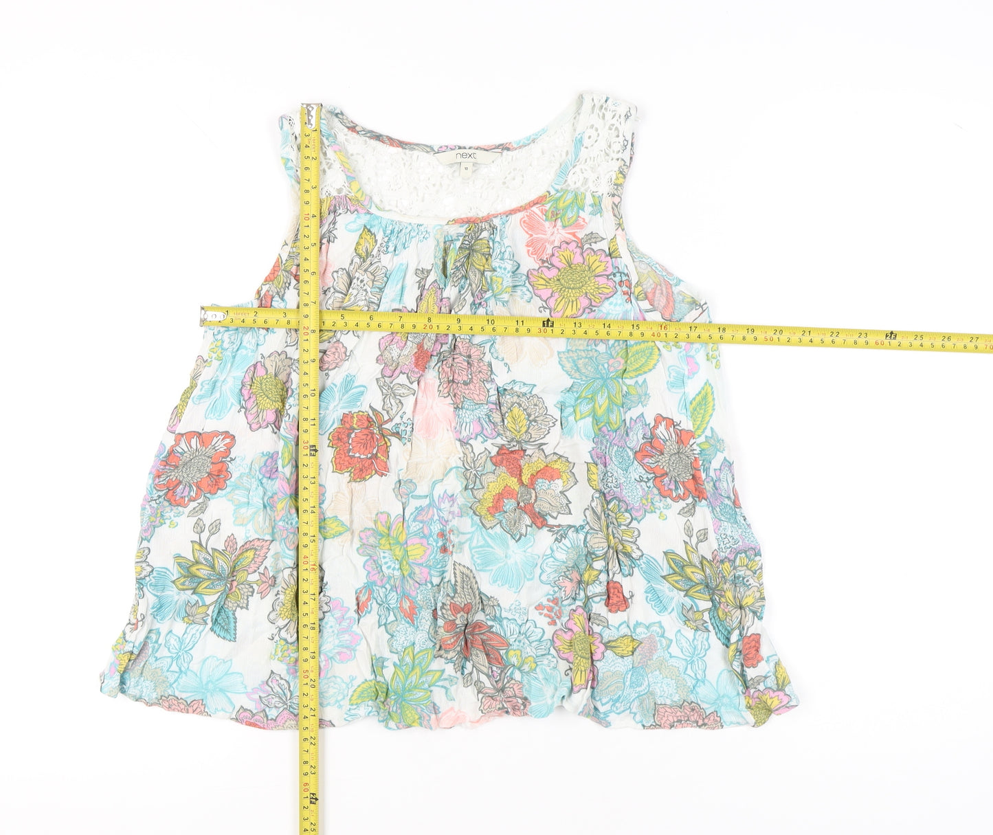 Next Women’s Multicoloured Floral Lace Tunic Blouse Size 10