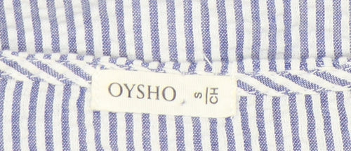 Oysho Women’s Blue Striped Shirt Dress S Short Sleeve Casual