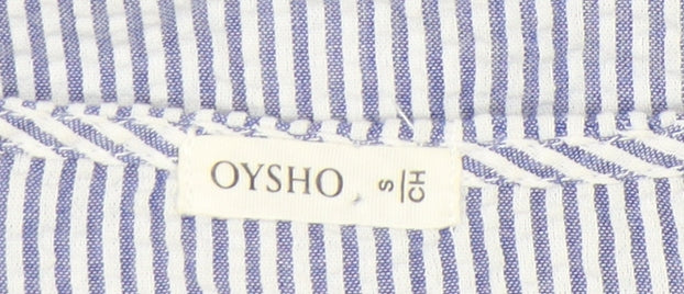 Oysho Women’s Blue Striped Shirt Dress S Short Sleeve Casual