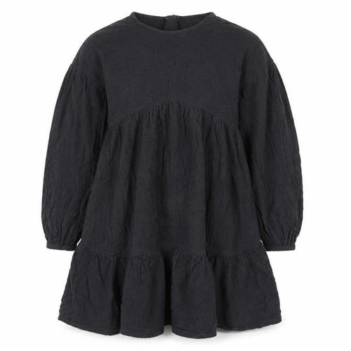 Marks and Spencer Girls Black Cotton Skater Dress 9-10Y Long Sleeve