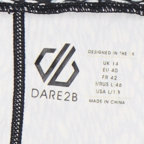 Dare2B Womens Black Capri Leggings Size 14 Slim Fit Gym Wear